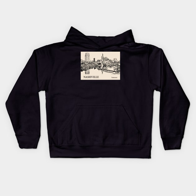 Nashville - Tennessee Kids Hoodie by Lakeric